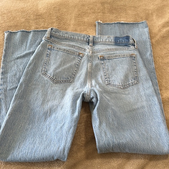 Abercrombie & Fitch The Baggy Low Rise Raw Hem Blue Jeans - Picture 5 of 14